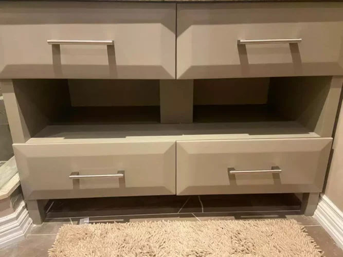 Painted bathroom vanity cabinet in Toronto