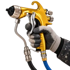 Professional spray gun used for cabinet painting and staining